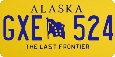 AK license plate GXE524