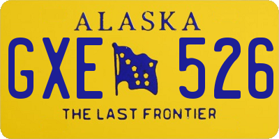 AK license plate GXE526