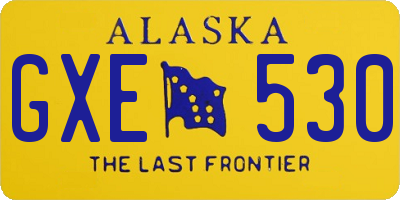 AK license plate GXE530