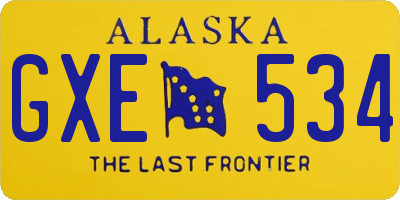 AK license plate GXE534