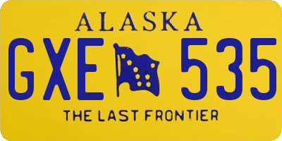 AK license plate GXE535