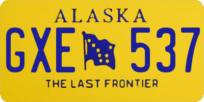 AK license plate GXE537