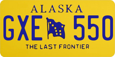 AK license plate GXE550