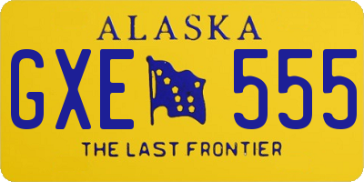 AK license plate GXE555