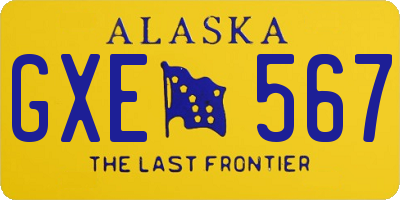 AK license plate GXE567