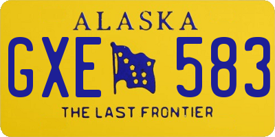 AK license plate GXE583