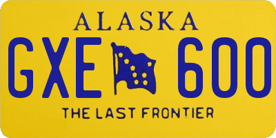 AK license plate GXE600