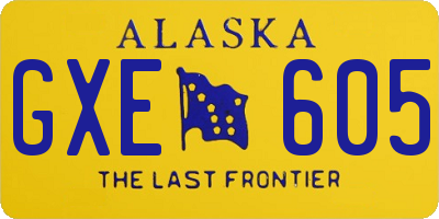 AK license plate GXE605