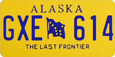 AK license plate GXE614