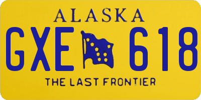 AK license plate GXE618