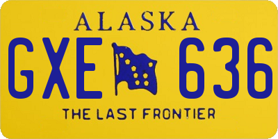 AK license plate GXE636