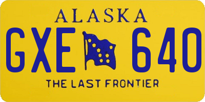 AK license plate GXE640