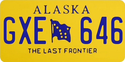 AK license plate GXE646