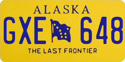 AK license plate GXE648