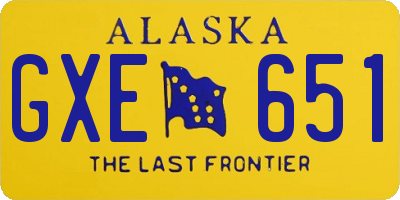 AK license plate GXE651