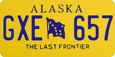 AK license plate GXE657