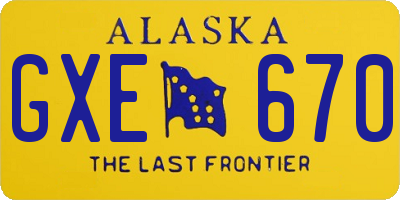AK license plate GXE670