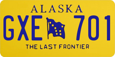 AK license plate GXE701