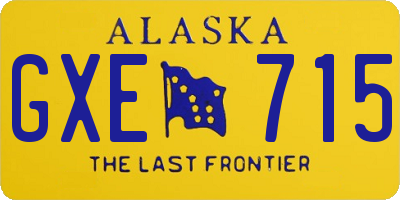 AK license plate GXE715