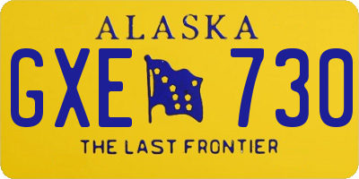 AK license plate GXE730