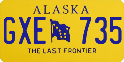 AK license plate GXE735