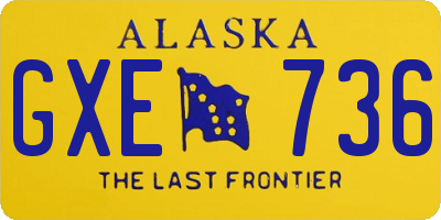 AK license plate GXE736