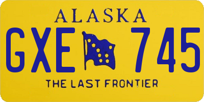 AK license plate GXE745