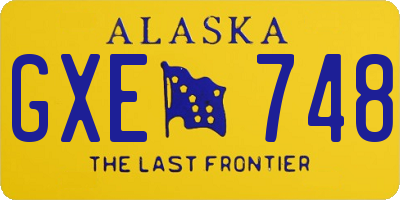 AK license plate GXE748