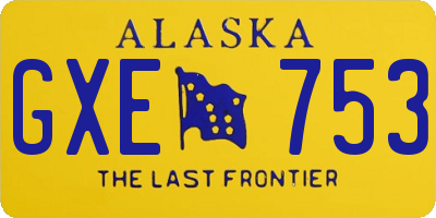 AK license plate GXE753