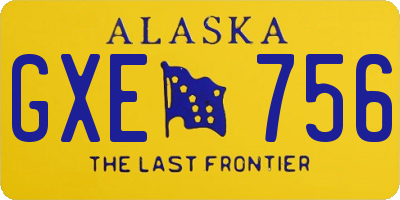 AK license plate GXE756