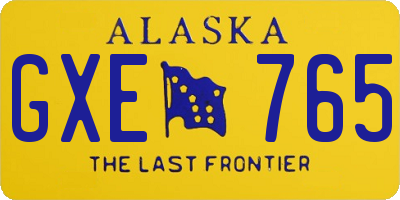 AK license plate GXE765