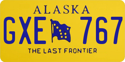 AK license plate GXE767