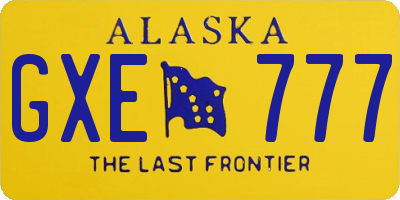 AK license plate GXE777