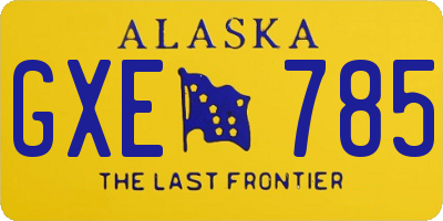 AK license plate GXE785