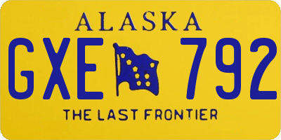 AK license plate GXE792