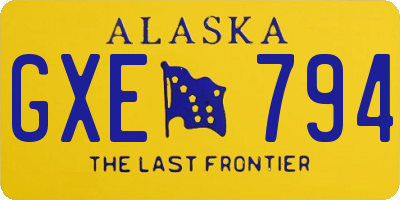 AK license plate GXE794