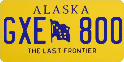 AK license plate GXE800