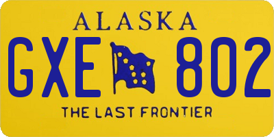 AK license plate GXE802