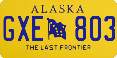 AK license plate GXE803