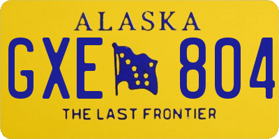 AK license plate GXE804