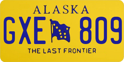 AK license plate GXE809