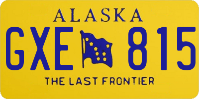 AK license plate GXE815