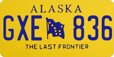 AK license plate GXE836