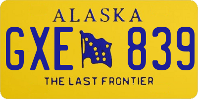 AK license plate GXE839