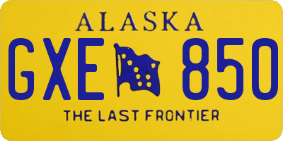 AK license plate GXE850