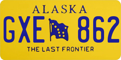 AK license plate GXE862