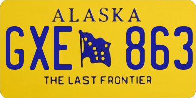 AK license plate GXE863