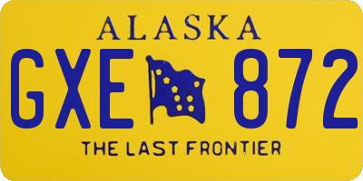 AK license plate GXE872