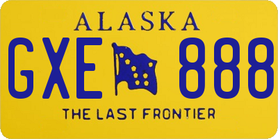 AK license plate GXE888
