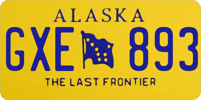 AK license plate GXE893